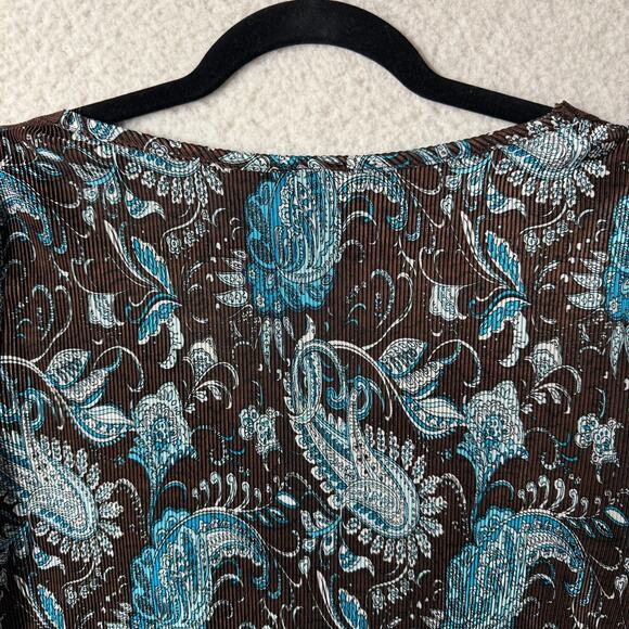 JTB Blouse Size L Surplice Y2K Boho Paisley Bohemian Hippie Peasant Lace Vintage - Picture 5 of 9